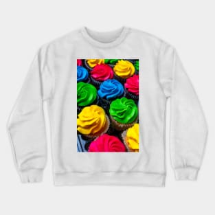 Rows Of Colored Frosting Cupcakes Crewneck Sweatshirt